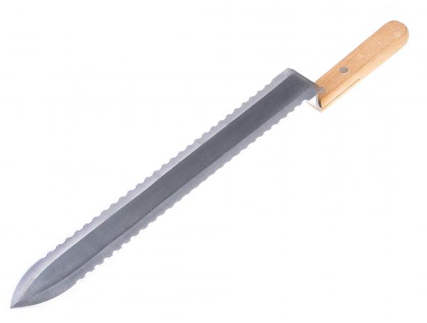 Нож пасечный "Европа" зубчатый 280 мм c односторонней нижней заточкой деревянная ручка