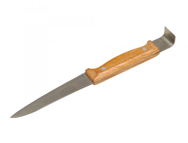 Стамеска - нож пчеловода 295х28х1.6 мм шлифованный с деревянной ручкой