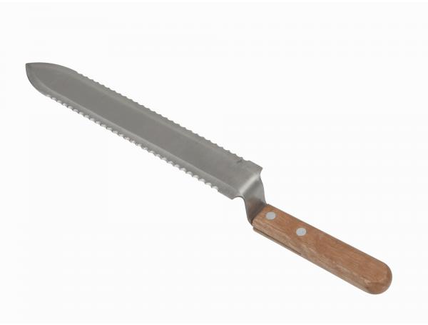 Нож пасечный "Европа" зубчатый 235 мм c односторонней нижней заточкой деревянная ручка