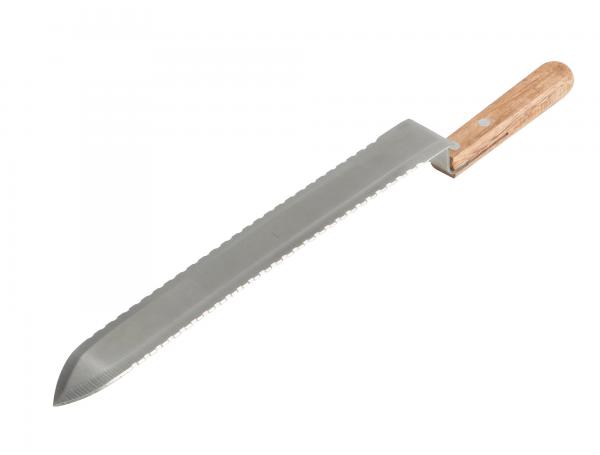 Нож пасечный "Европа" зубчатый 280 мм c односторонней заточкой и загнутым носиком деревянная ручка