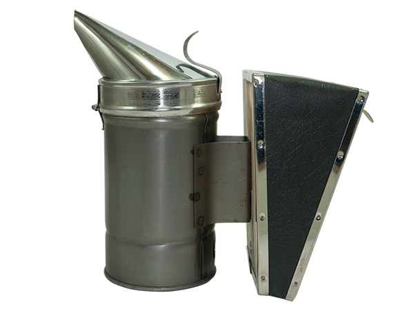 Дымарь для пчел корпус черный металл D-95 мм H-230 мм с крышкой н/ж без защиты от ожога с пламегасит