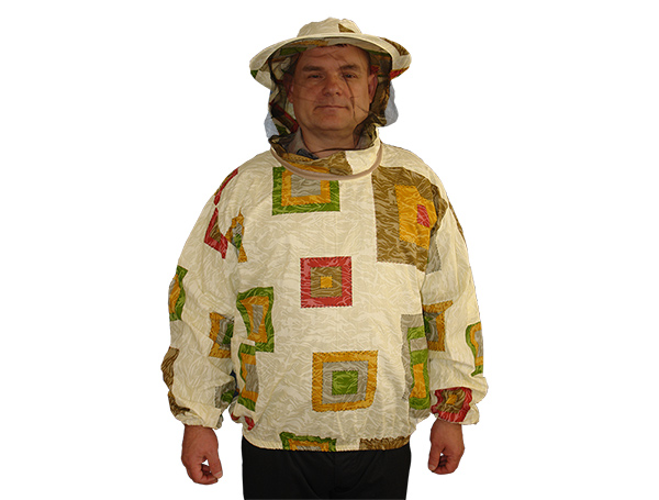 Куртка бджоляра з бязі кольорової з лицьовою маскою на блискавці, 60 розмір