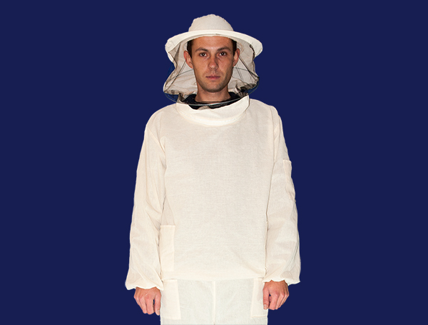 Куртка бджоляра з двунитки з лицьовою маскою на блискавці 50-52 розмір
