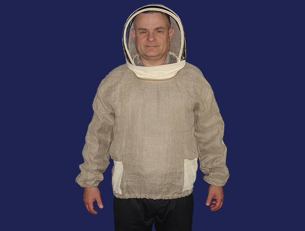 Куртка пчеловода из льна с лицевой маской на молнии (54-56 размер)
