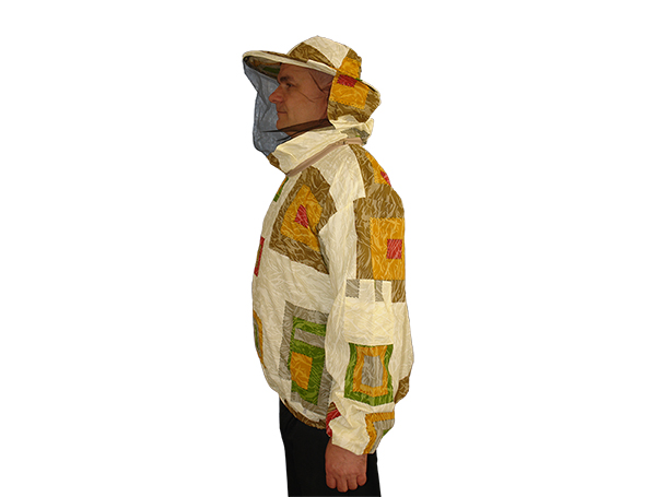 Куртка пчеловода из бязи цветной и лицевой маской на молнии 58 размер